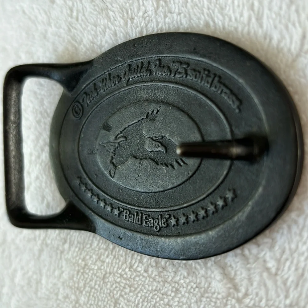 Tech Ether Guild Belt Buckle‎ 1975 Bald Eagle Brass Vintage Western USA Classic